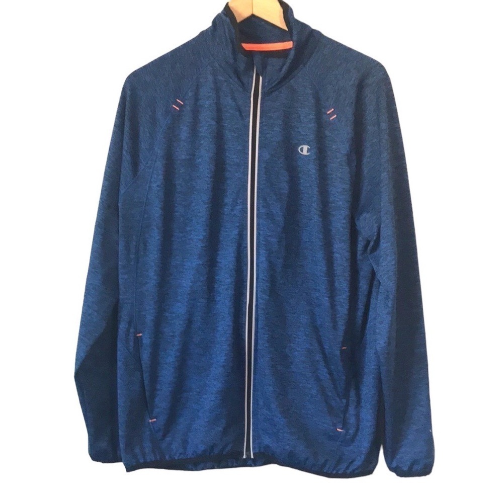 Champion Full Zip Men’s Stretch Activewear Jacket in blue marl print size Medium